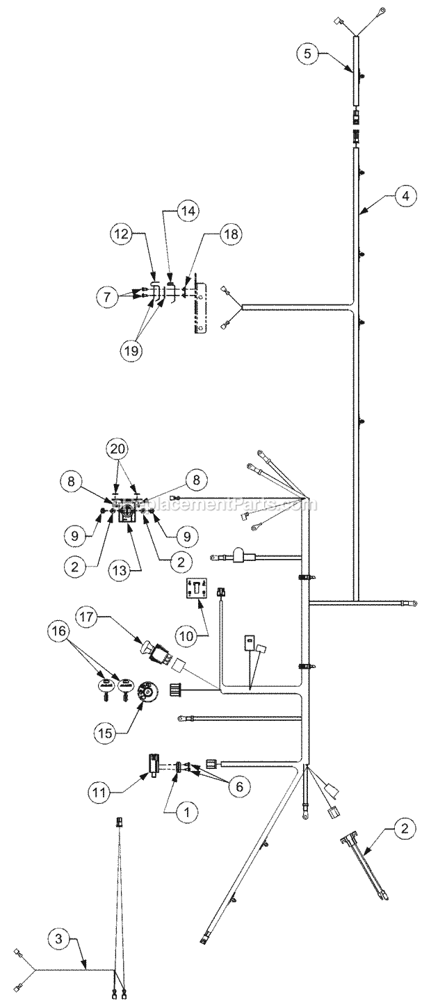 Electrical System Diagram and Parts List for LT1022 13AB11CH710, 13AB11CH712 Cub Cadet Lawn Tractor